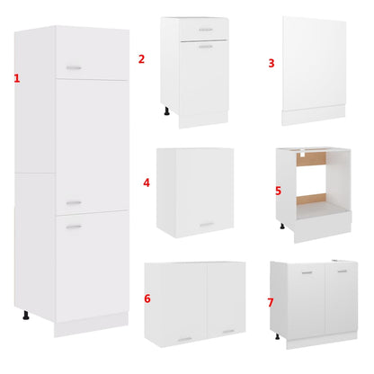 Set Armadi da Cucina 7 pz Bianco in Truciolato - homemem39