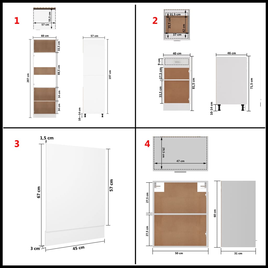 Set Armadi da Cucina 7 pz Bianco in Truciolato - homemem39