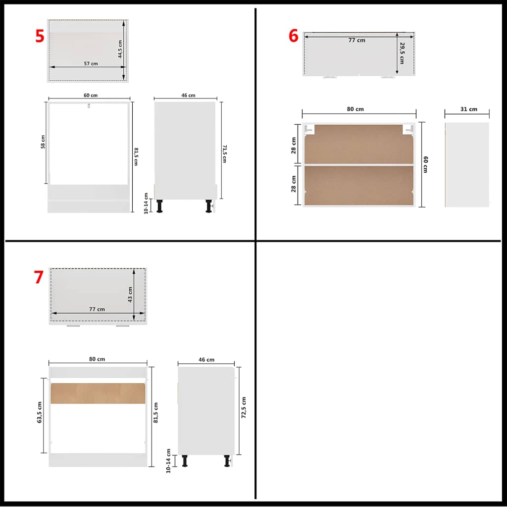 Set Armadi da Cucina 7 pz Lyon Bianco in Truciolato | homemem39