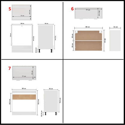 Set Armadi da Cucina 7 pz Lyon Bianco in Truciolato | homemem39