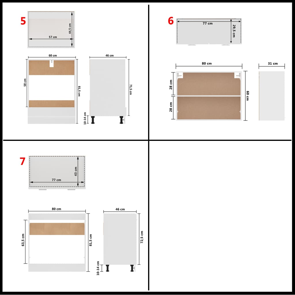 Set Armadi da Cucina 7 pz Bianco in Truciolato - homemem39