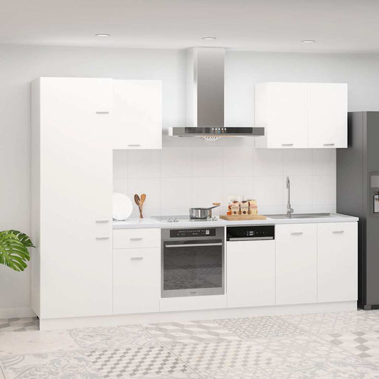 Set Armadi da Cucina 7 pz Lyon Bianco in Truciolato | homemem39