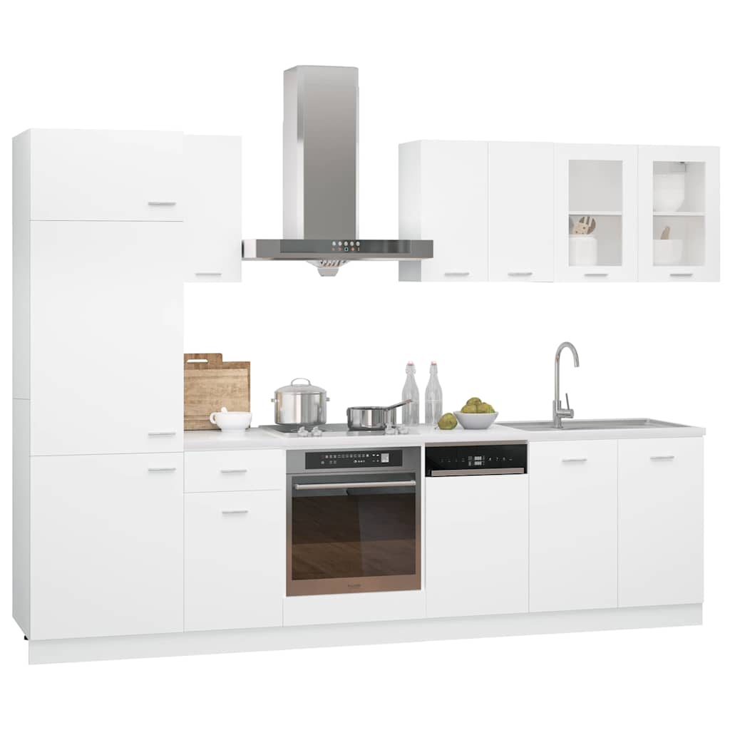 Set Armadi da Cucina 8 pz Lyon Bianco in Truciolato | homemem39
