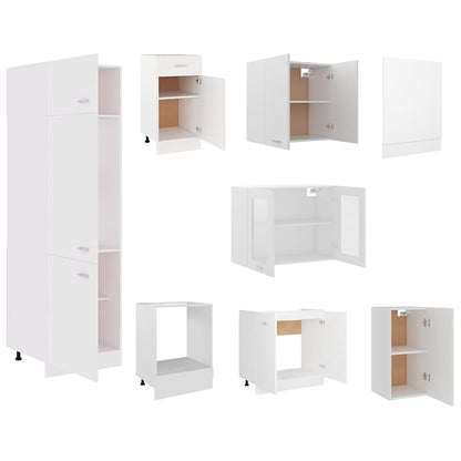 Set Armadi da Cucina 8 pz Lyon Bianco in Truciolato | homemem39