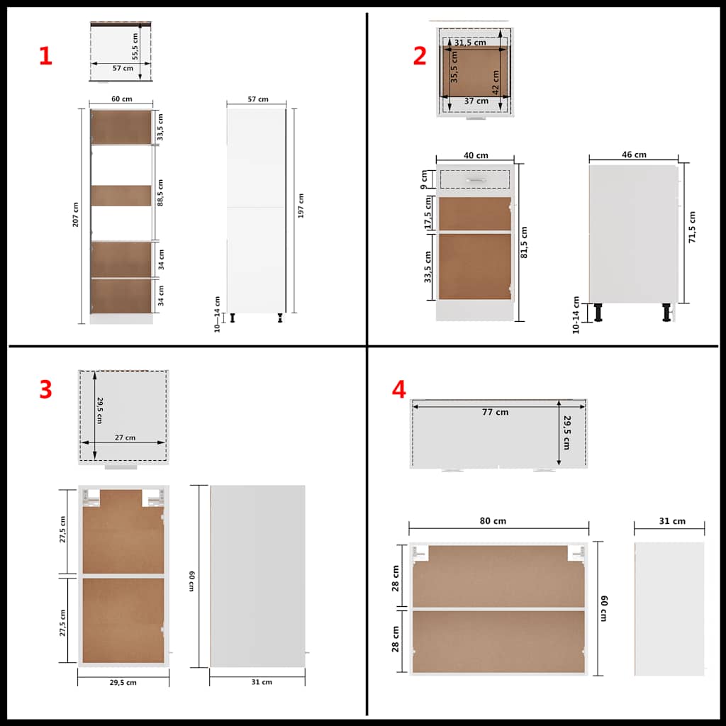 Set Armadi da Cucina 8 pz Lyon Bianco in Truciolato | homemem39