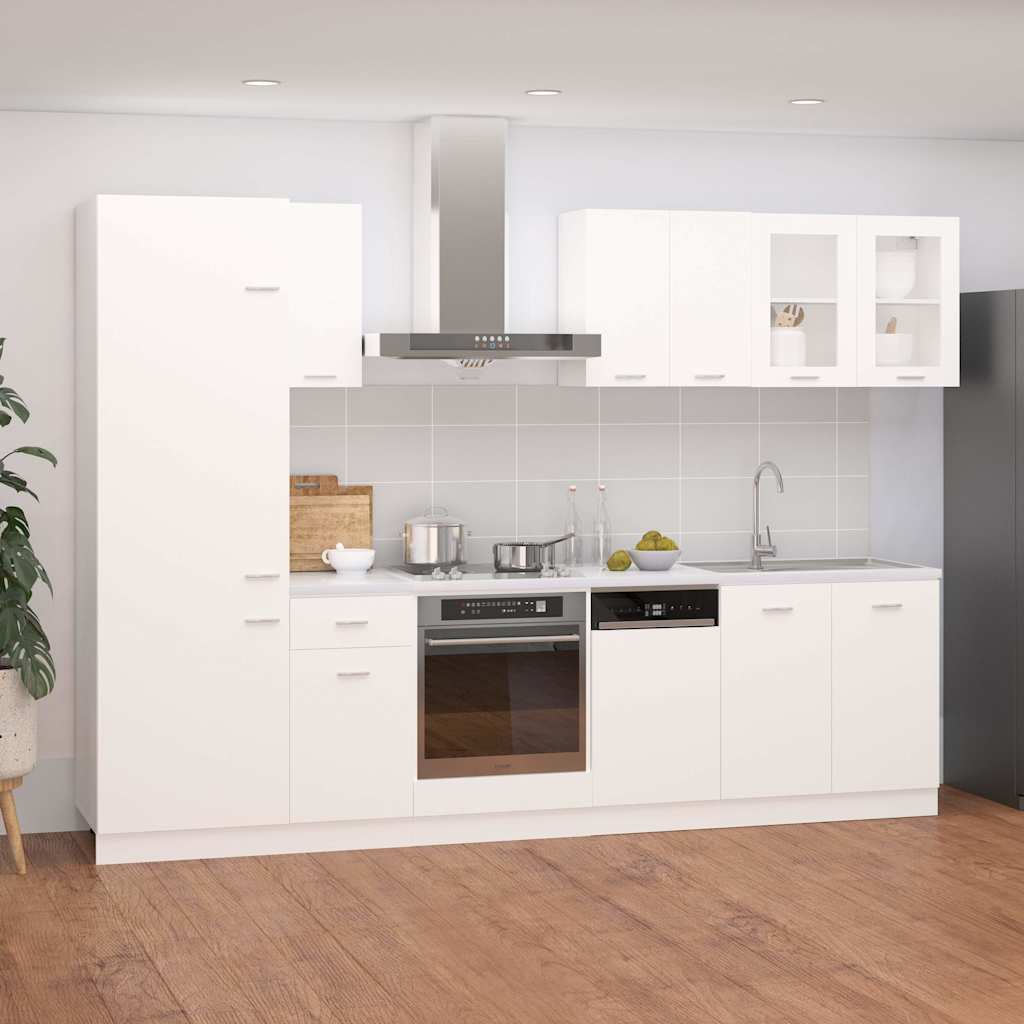 Set Armadi da Cucina 8 pz Lyon Bianco in Truciolato | homemem39