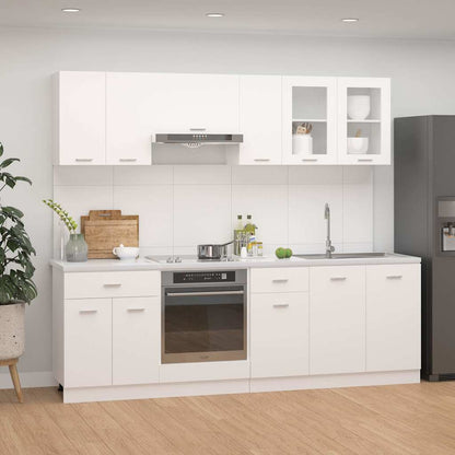 Set Armadi da Cucina 8 pz Lyon Bianco in Legno Multistrato | homemem39