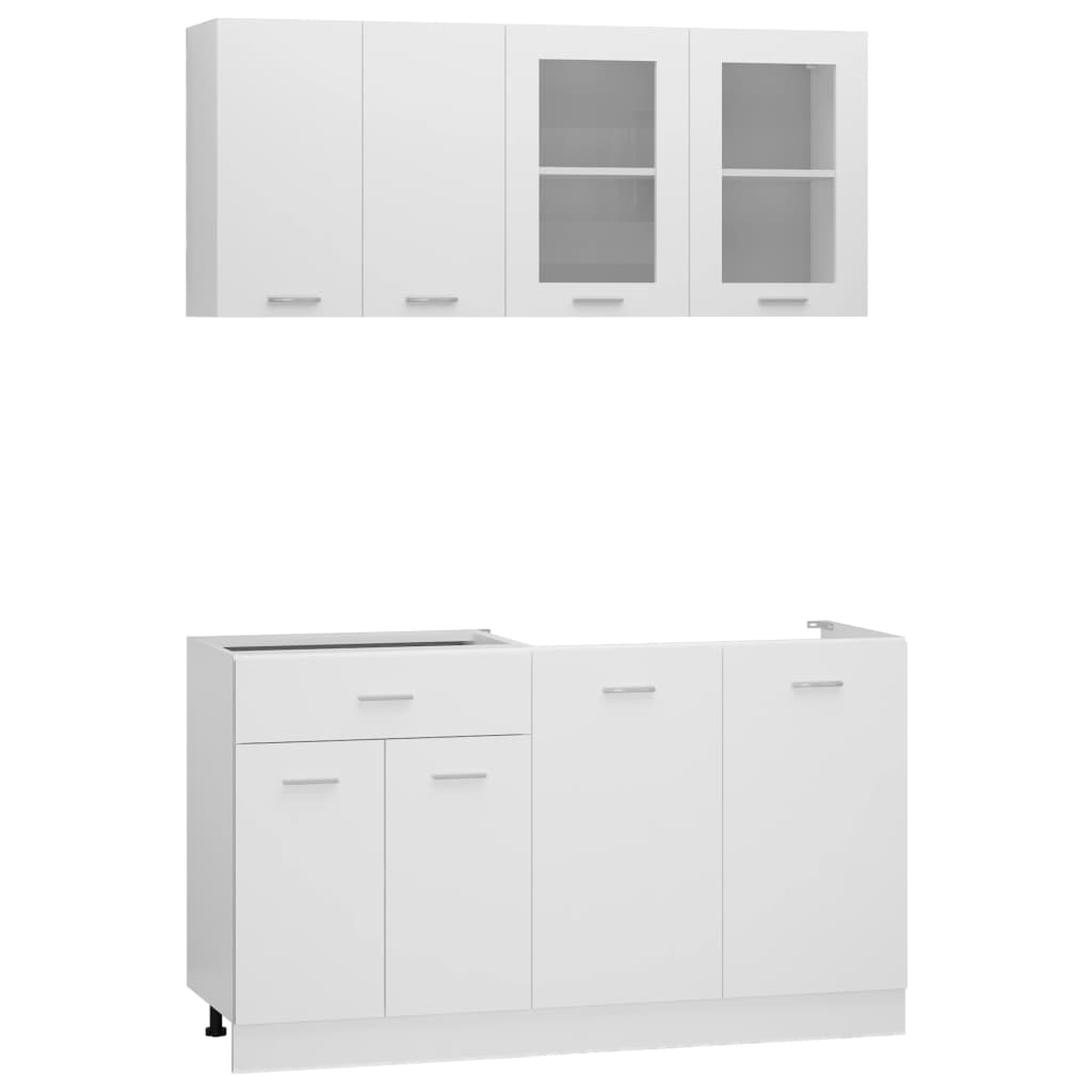 Set Armadi da Cucina 4 pz Lyon Bianco in Truciolato | homemem39