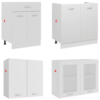 Set Armadi da Cucina 4 pz Bianco in Truciolato - homemem39