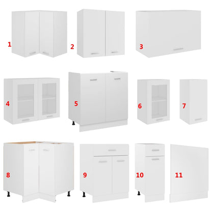 Set Armadi da Cucina 11 pz Bianco in Truciolato - homemem39
