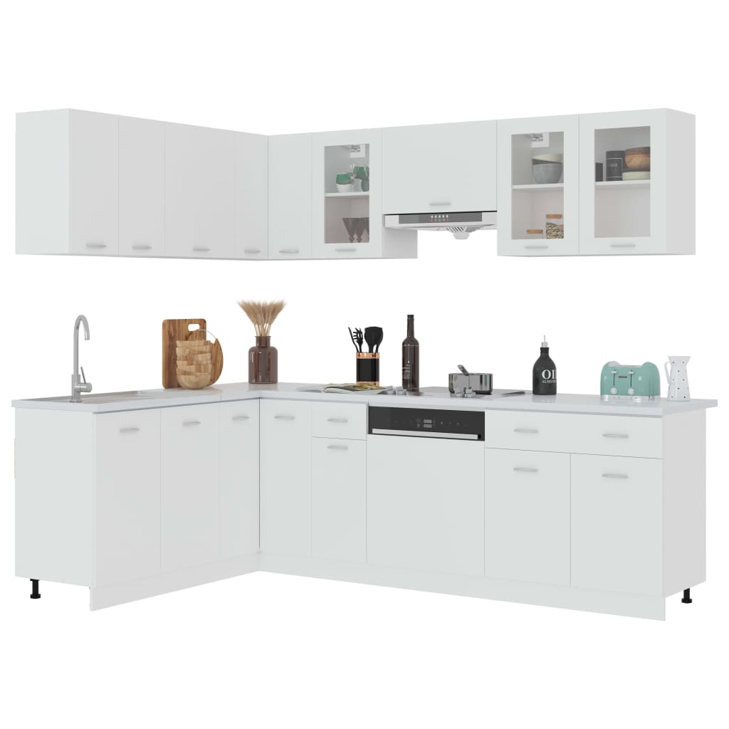 Set Armadi da Cucina 11 pz Lyon Bianco in Truciolato | homemem39