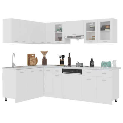 Set Armadi da Cucina 11 pz Lyon Bianco in Truciolato