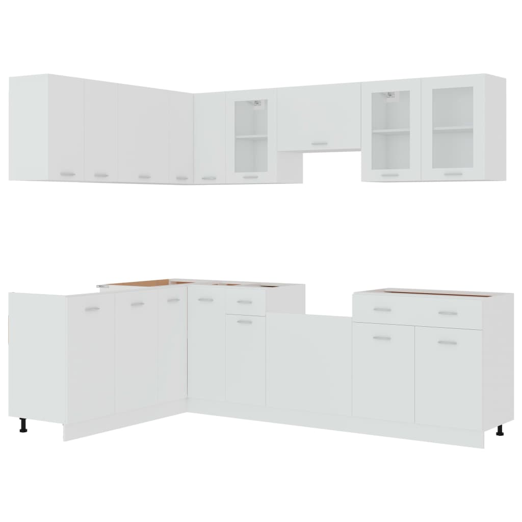 Set Armadi da Cucina 11 pz Lyon Bianco in Truciolato | homemem39