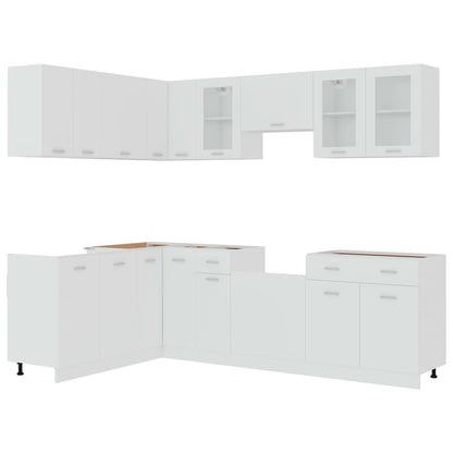 Set Armadi da Cucina 11 pz Lyon Bianco in Truciolato | homemem39