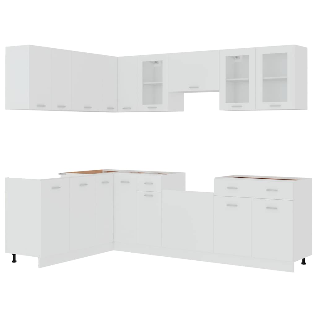 Set Armadi da Cucina 11 pz Lyon Bianco in Truciolato