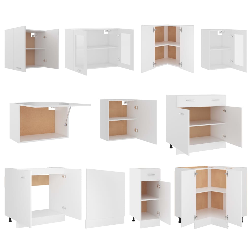 Set Armadi da Cucina 11 pz Lyon Bianco in Truciolato | homemem39