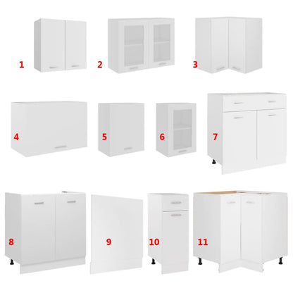 Set Armadi da Cucina 11 pz Lyon Bianco in Truciolato | homemem39