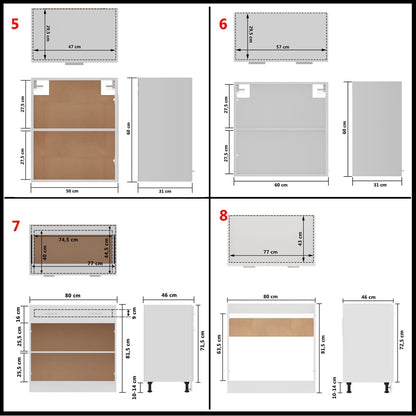 Set Armadi da Cucina 11 pz Lyon Bianco in Truciolato | homemem39