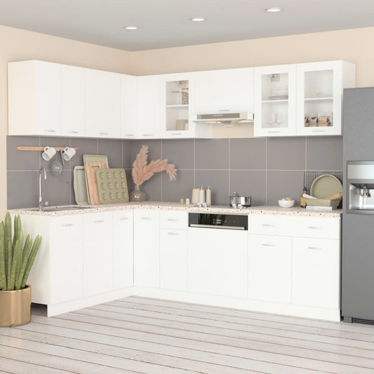 Set Armadi da Cucina 11 pz Lyon Bianco in Truciolato | homemem39