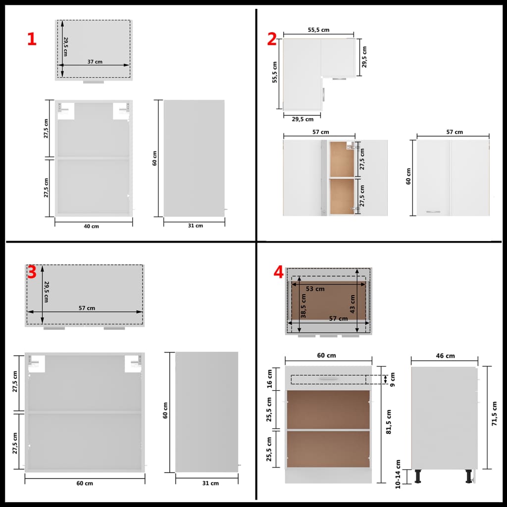 Set Armadi da Cucina 11 pz Lyon Bianco in Truciolato | homemem39
