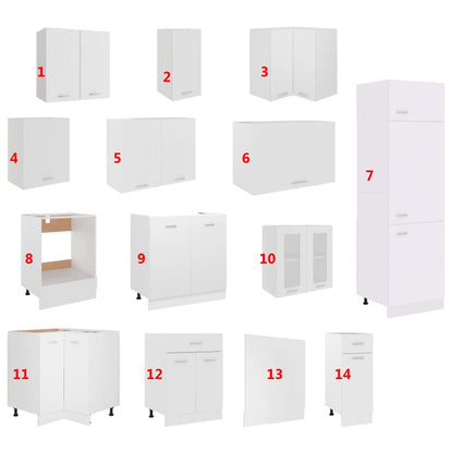 Set Armadi da Cucina 14 pz Bianco in Truciolato - homemem39