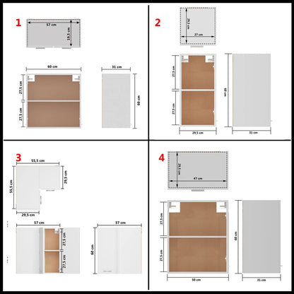 Set Armadi da Cucina 14 pz Bianco in Truciolato - homemem39