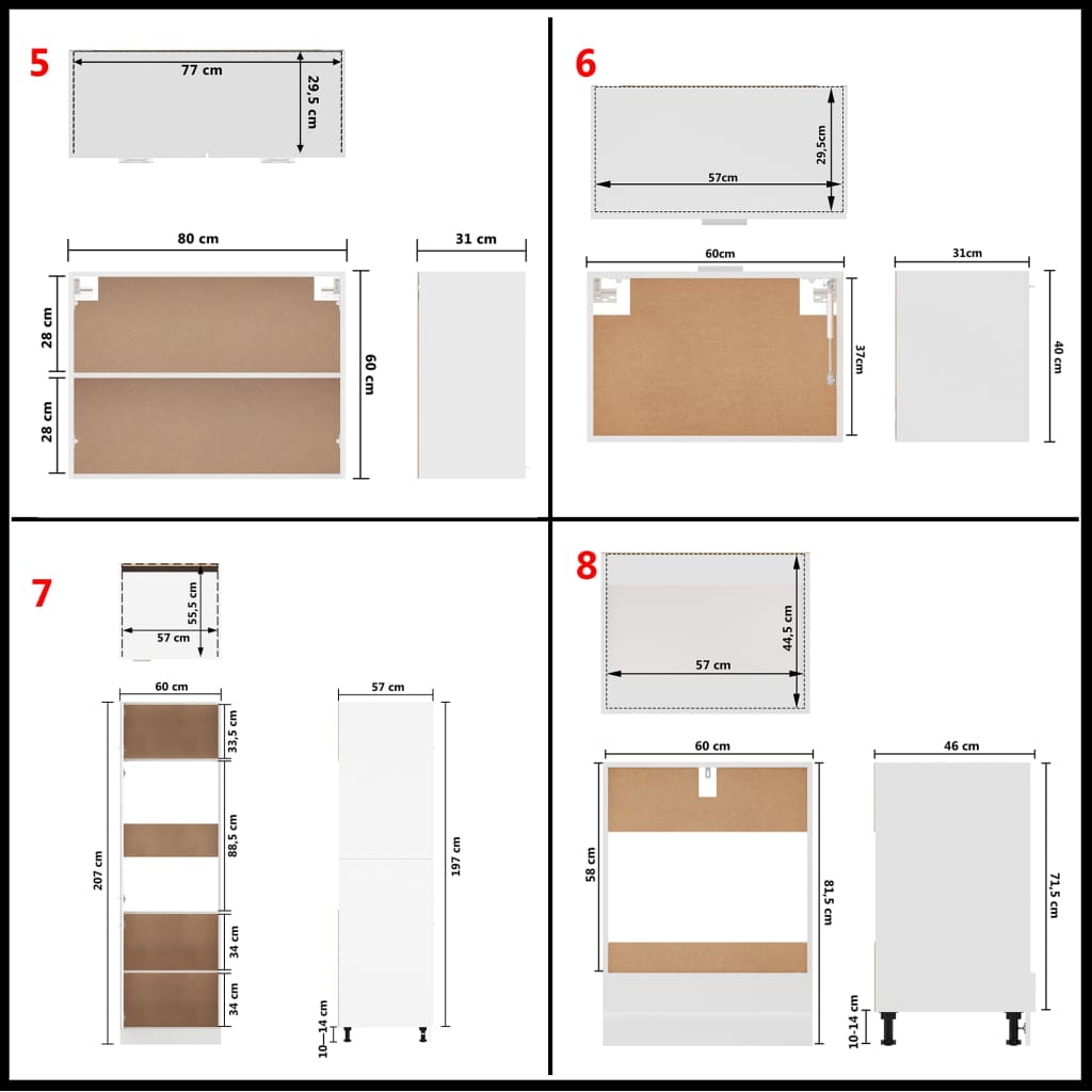 Set Armadi da Cucina 14 pz Bianco in Truciolato - homemem39