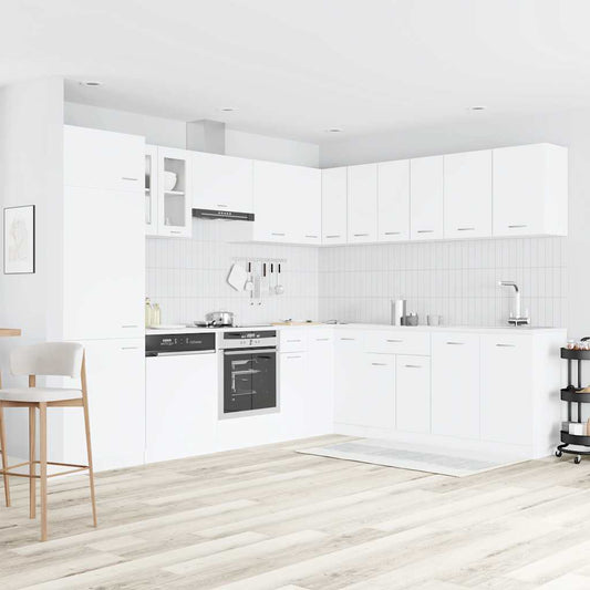 Set Armadi da Cucina 14 pz Lyon Bianco in Truciolato | homemem39