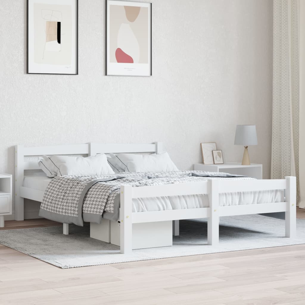 Giroletto senza Materasso Bianco 140x200 cm in Legno di Pino | homemem39