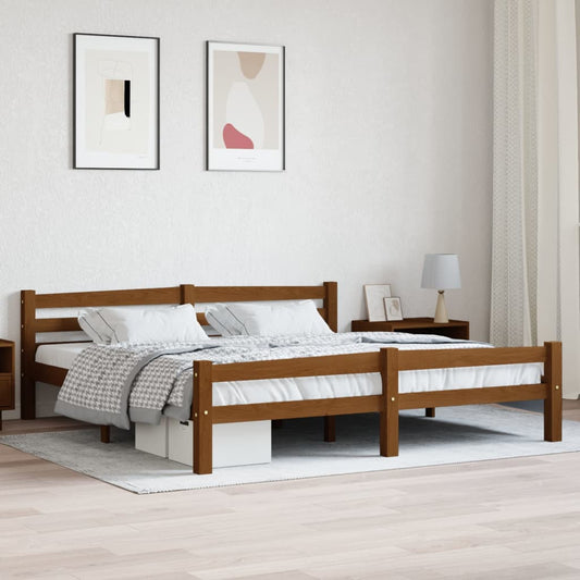 Giroletto senza Materasso Ambrato 180x200 cm in Legno di Pino - homemem39