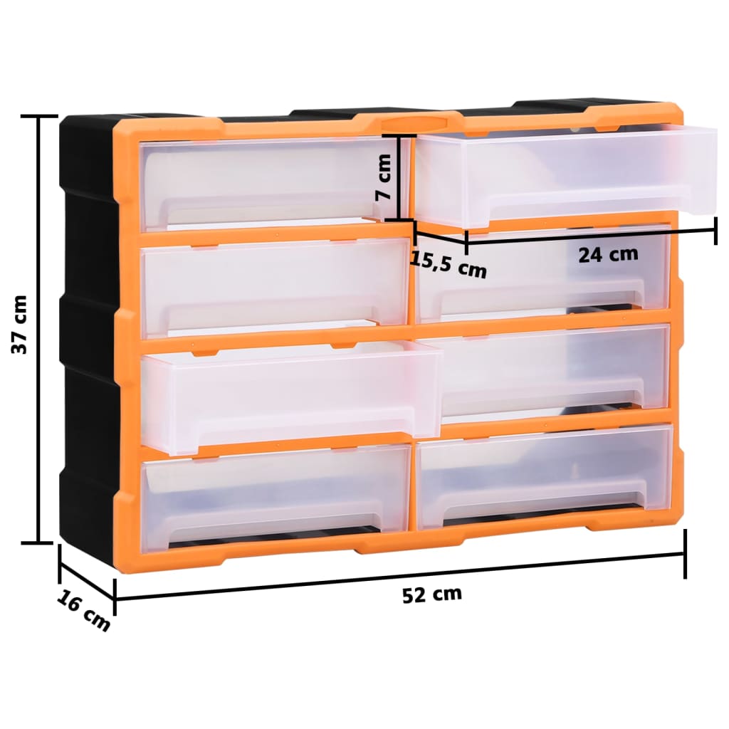 Mobile Contenitore con 8 Cassetti Grandi 52x16x37 cm | homemem39