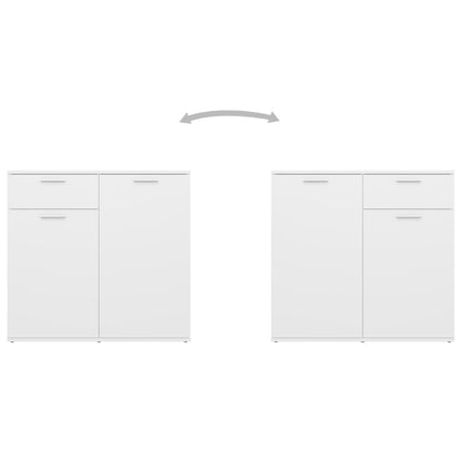 Credenza Bianca 80x36x75 cm in Legno Multistrato - homemem39