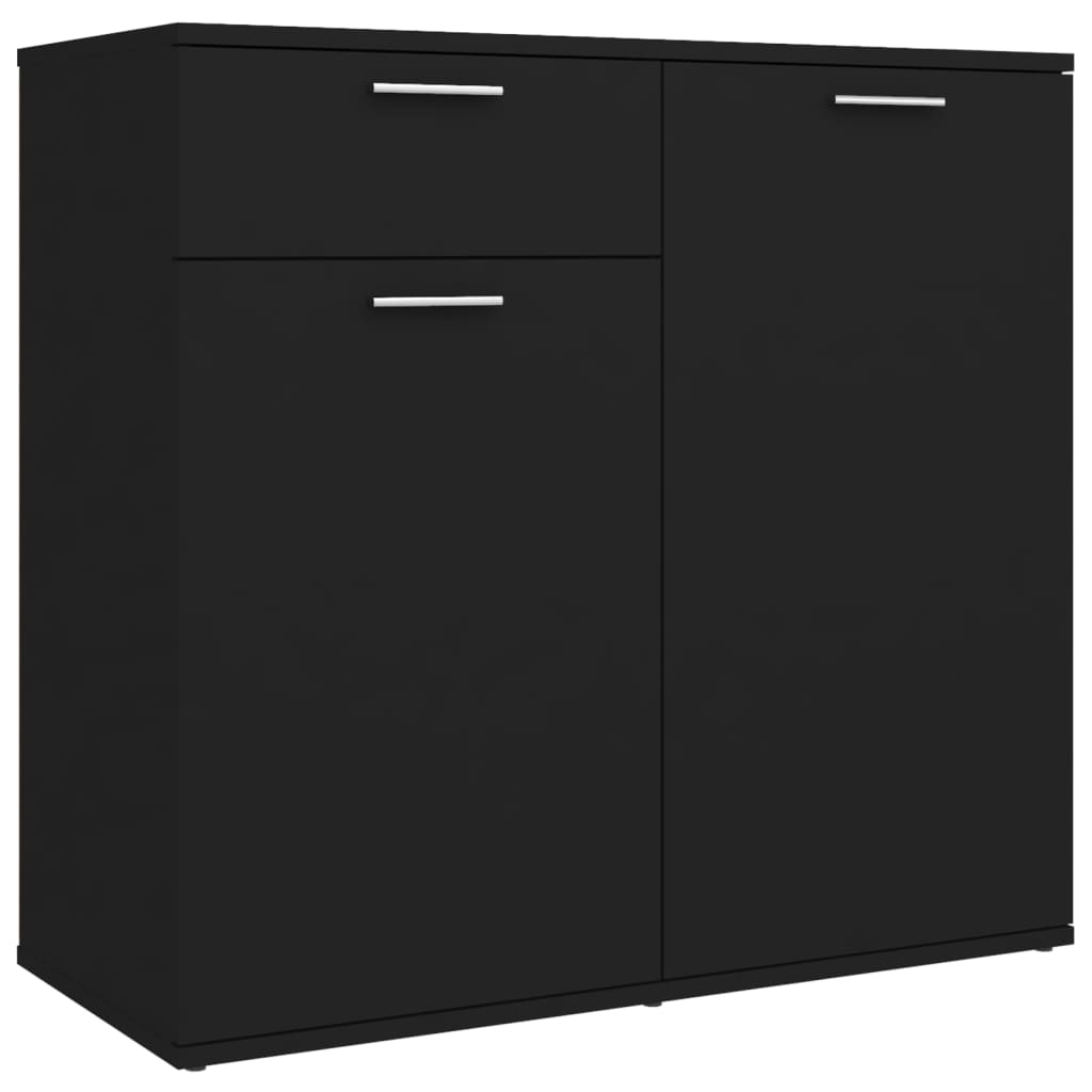 Credenza Nera 80x36x75 cm in Legno Multistrato - homemem39