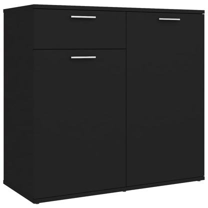 Credenza Nera 80x36x75 cm in Legno Multistrato - homemem39