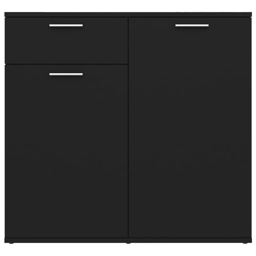 Credenza Nera 80x36x75 cm in Legno Multistrato - homemem39