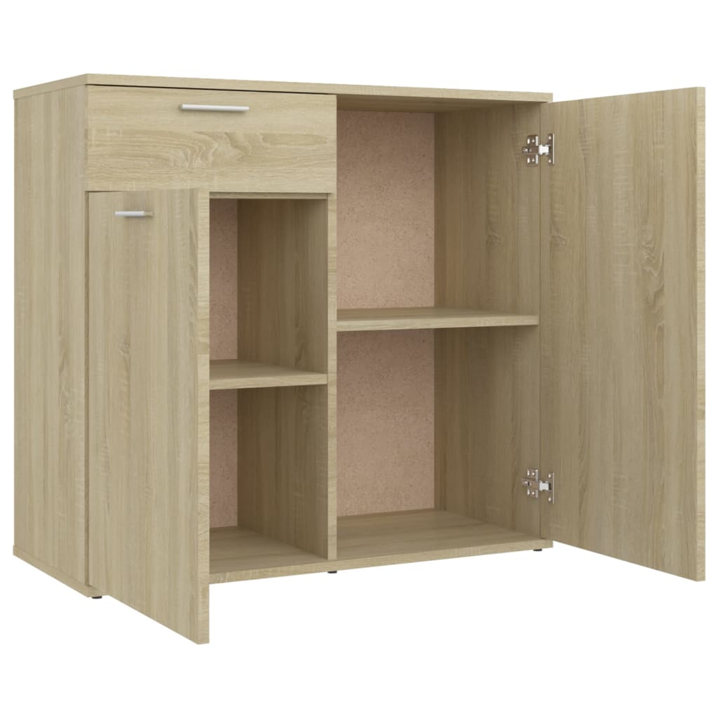 Credenza Rovere Sonoma 80x36x75 cm in Legno Multistrato
