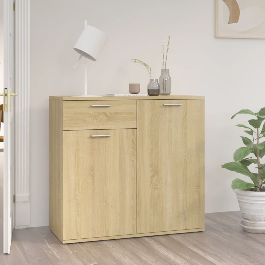 Credenza Rovere Sonoma 80x36x75 cm in Legno Multistrato - homemem39