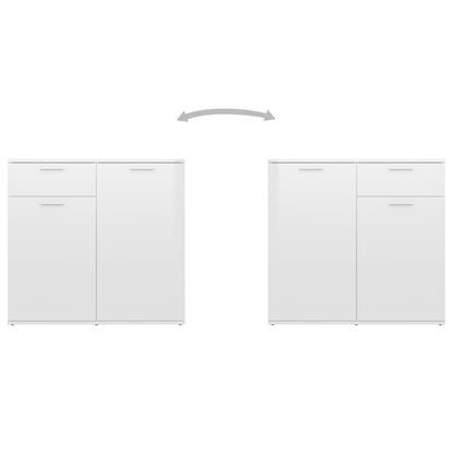 Credenza Bianco Lucido 80x36x75 cm in Legno Multistrato - homemem39