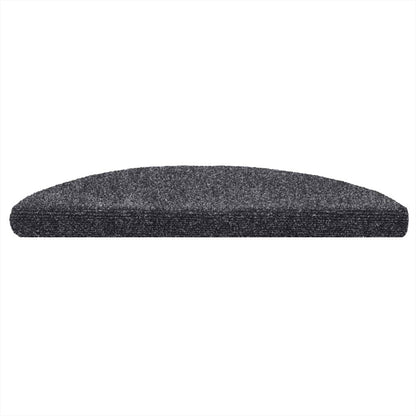 Tappetini per scale autoadesivi 10 pz 56x17x3 cm Grigio scuro semicircolari