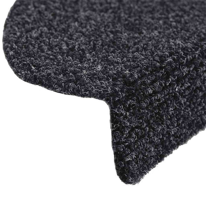 Tappetini per scale autoadesivi 10 pz 56x17x3 cm neri semicircolari