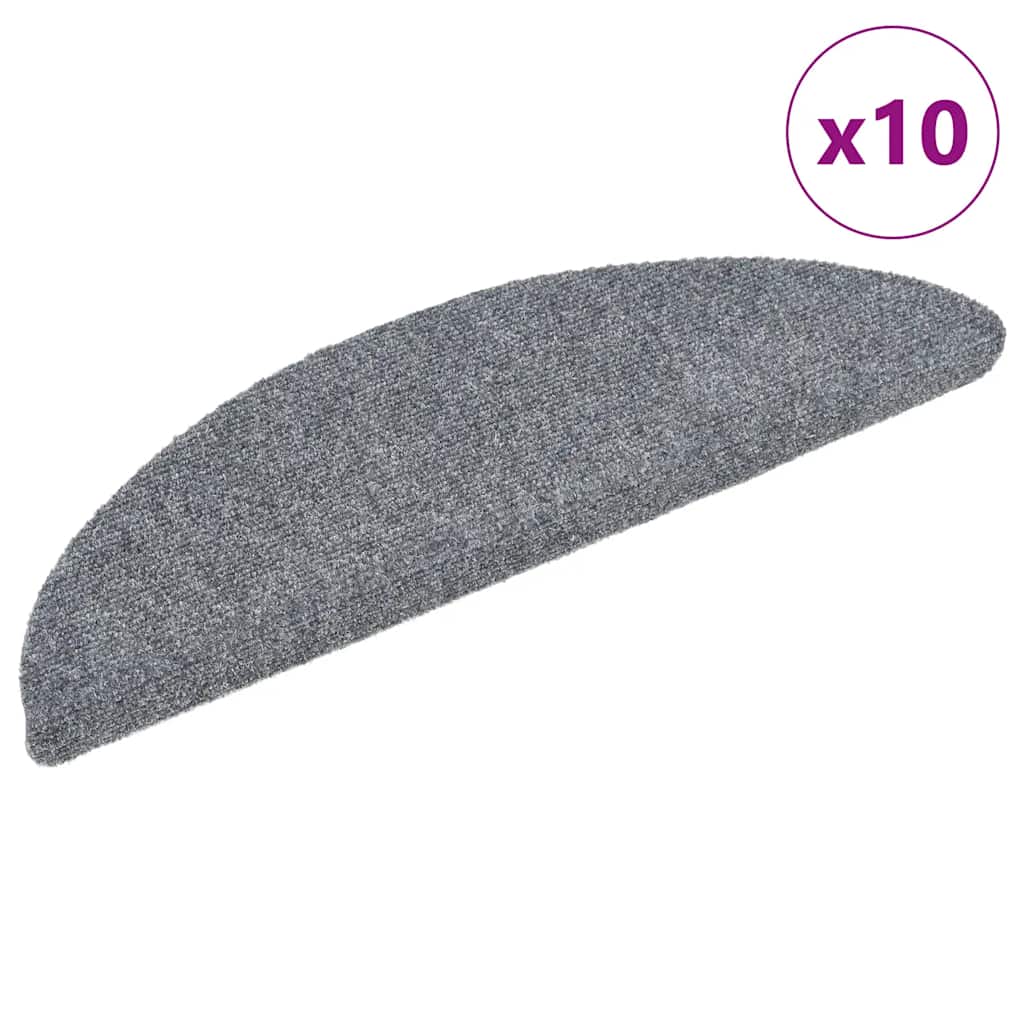 Tappetini per Scale Adesivi 10 pz 56x17x3 cm Grigio Chiaro - homemem39