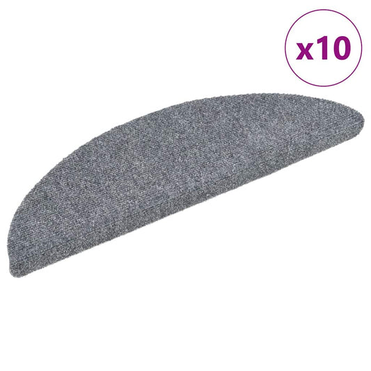 Tappetini per Scale Adesivi 10 pz 56x17x3 cm Grigio Chiaro - homemem39