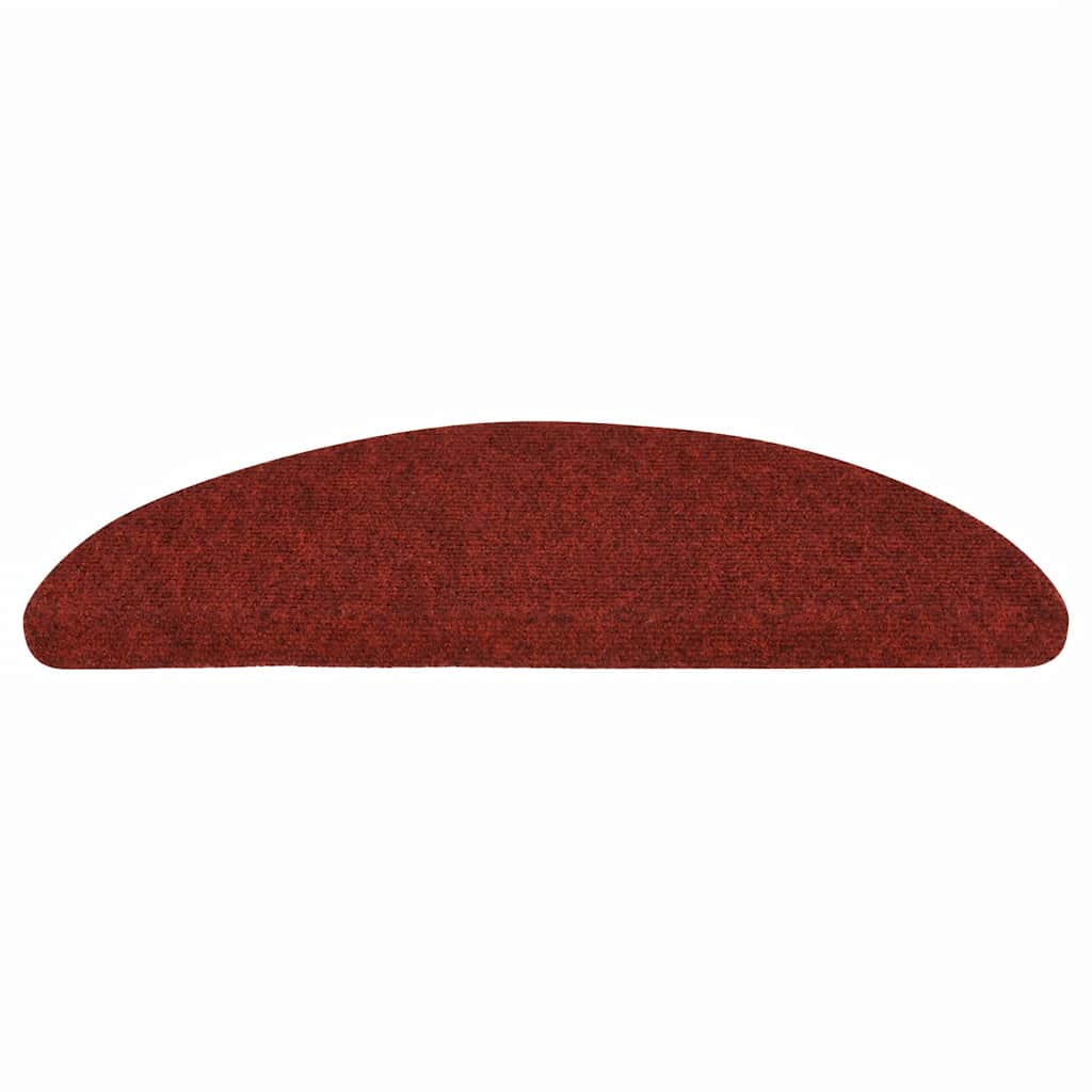 Tappetini per scale autoadesivi 10 pz 56x17x3 cm Bordeaux Rosso Semicircolari - homemem39
