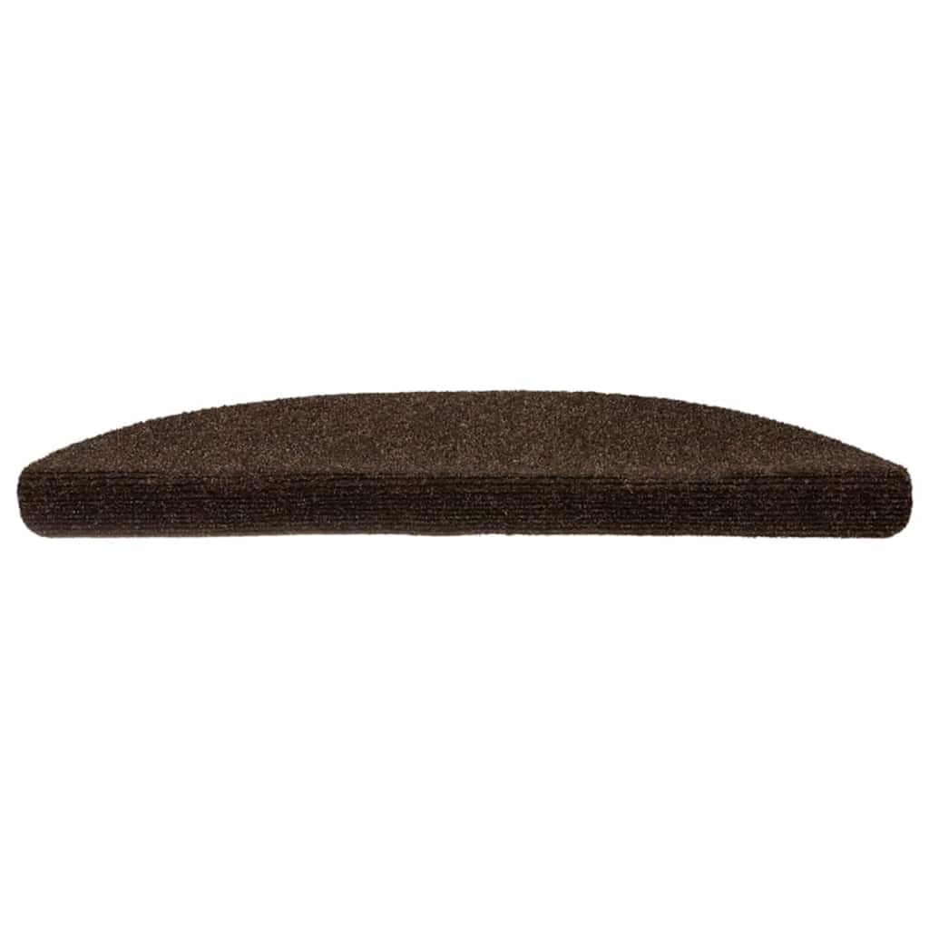 Tappetini per scale autoadesivi 5 pz 56x17x3 cm marrone semicircolari - homemem39