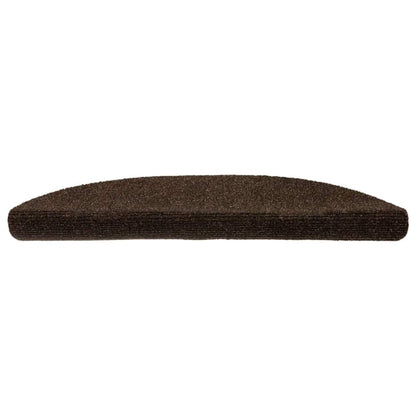 Tappetini per scale autoadesivi 5 pz 56x17x3 cm marrone semicircolari - homemem39