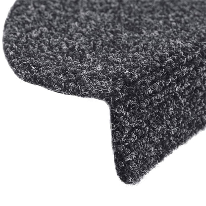 Tappetini per scale autoadesivi 10 pz 65x21x4 cm Grigio scuro Semicircolari Grandi - homemem39