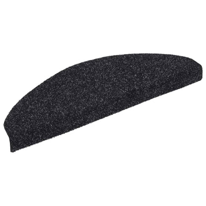Tappetini per scale autoadesivi 10 pz 65x21x4 cm neri semicircolari grandi - homemem39