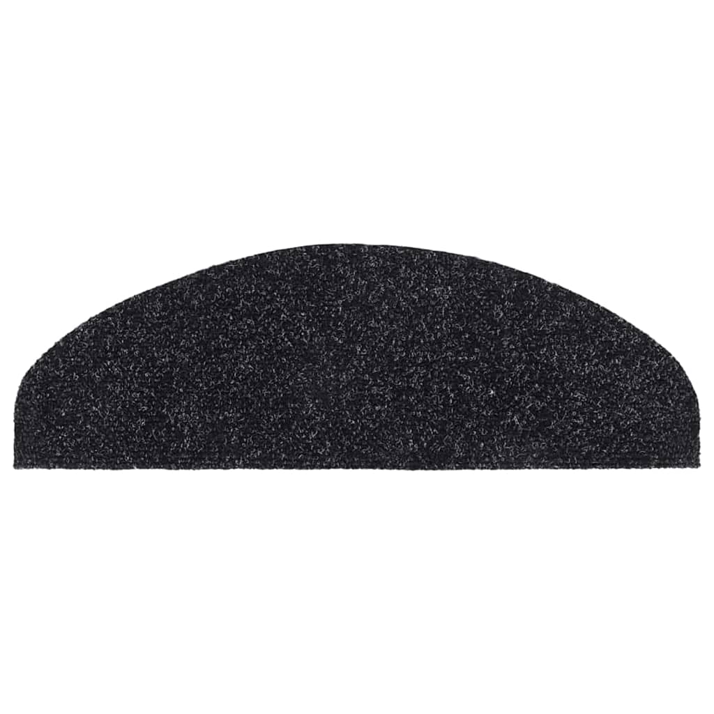 Tappetini per scale autoadesivi 10 pz 65x21x4 cm neri semicircolari grandi - homemem39