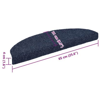 Tappetini per scale autoadesivi 5 pz 65x21x4 cm blu semicircolari grandi - homemem39
