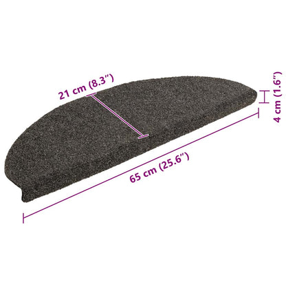 Tappetini per scale autoadesivi 10 pz 65x21x4 cm Antracite Semicircolari Grandi - homemem39